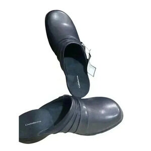 Croft Barrow Women Clogs 9.5M Navy Blue Slip On Casual Comfort Shoes